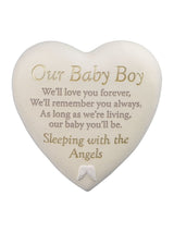 Next Widdop White Graveside Heart Plaque - Our Baby Boy Ornament- Buy online at McGrocer