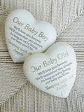 Widdop baby boy memorial heart plaque, UK version