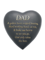 Next Widdop Grey Graveside Heart Plaque Dad Memorial Ornament 15.5x15.5x8.5cm- Buy online at McGrocer