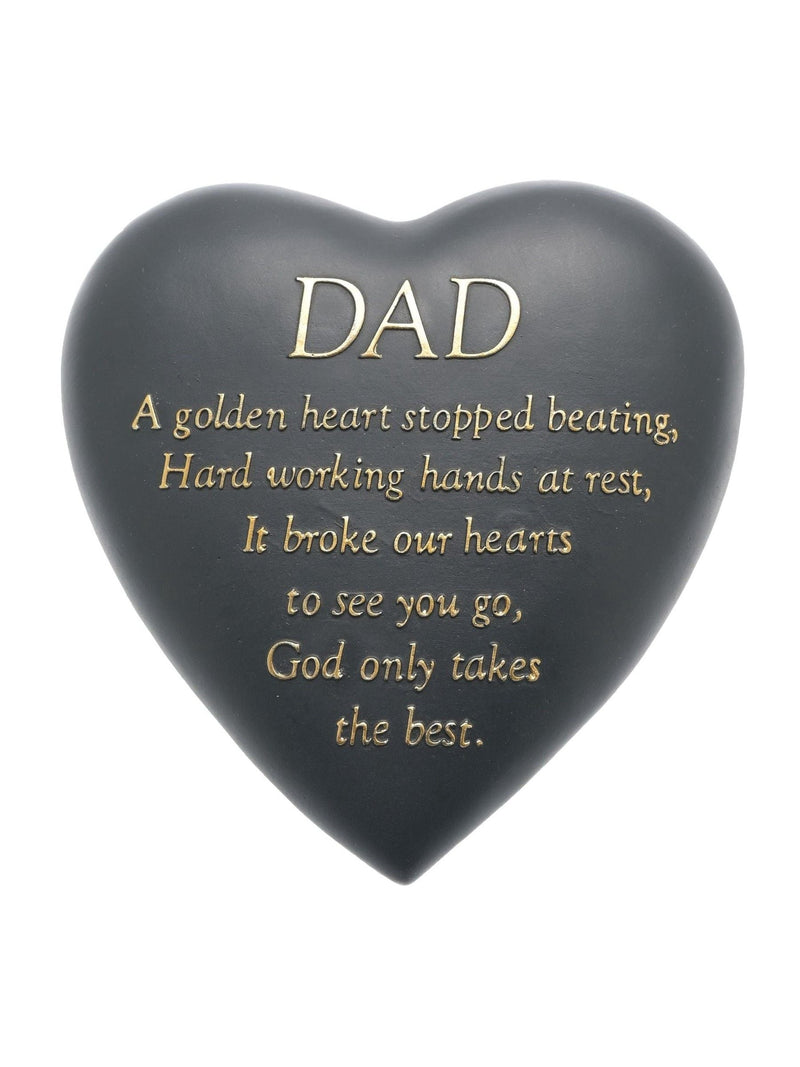 Widdop dad memorial heart plaque 15.5cm, imported from the UK