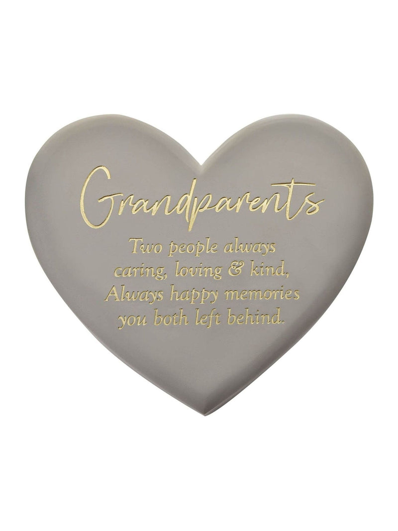 Widdop grandparents memorial heart plaque in grey, imported from the UK