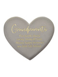 Widdop grandparents memorial heart plaque in grey, imported from the UK