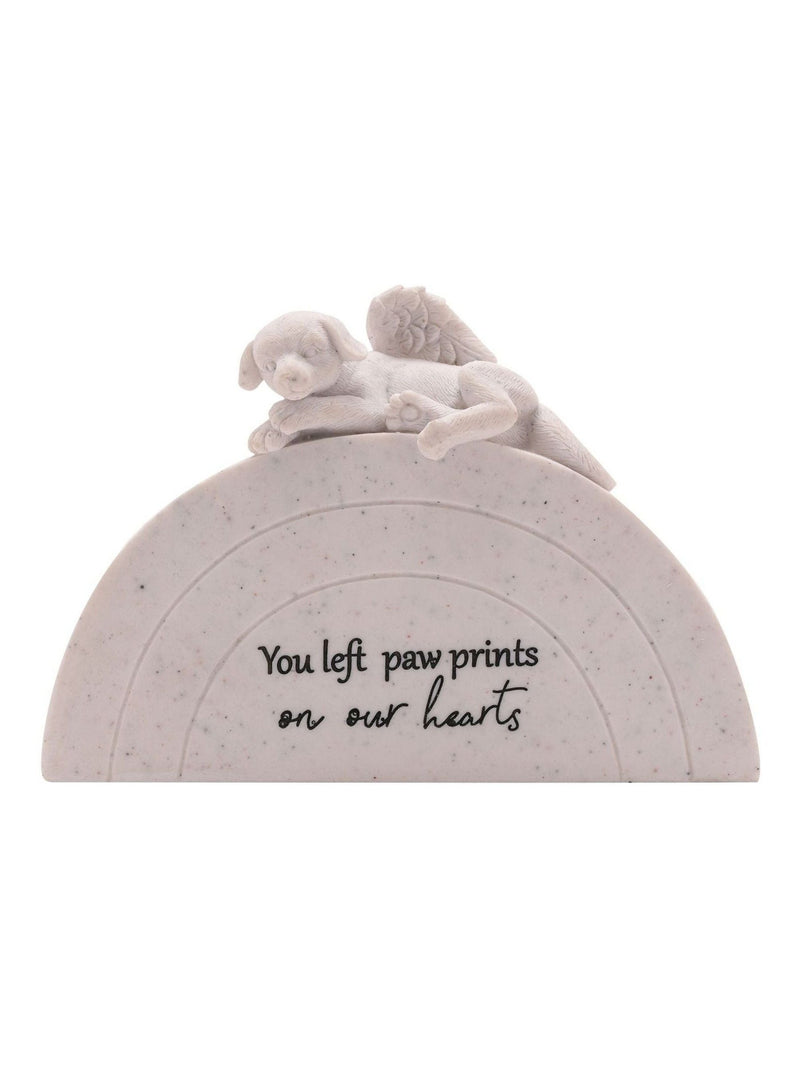 Widdop White sleeping dog memorial ornament - British product