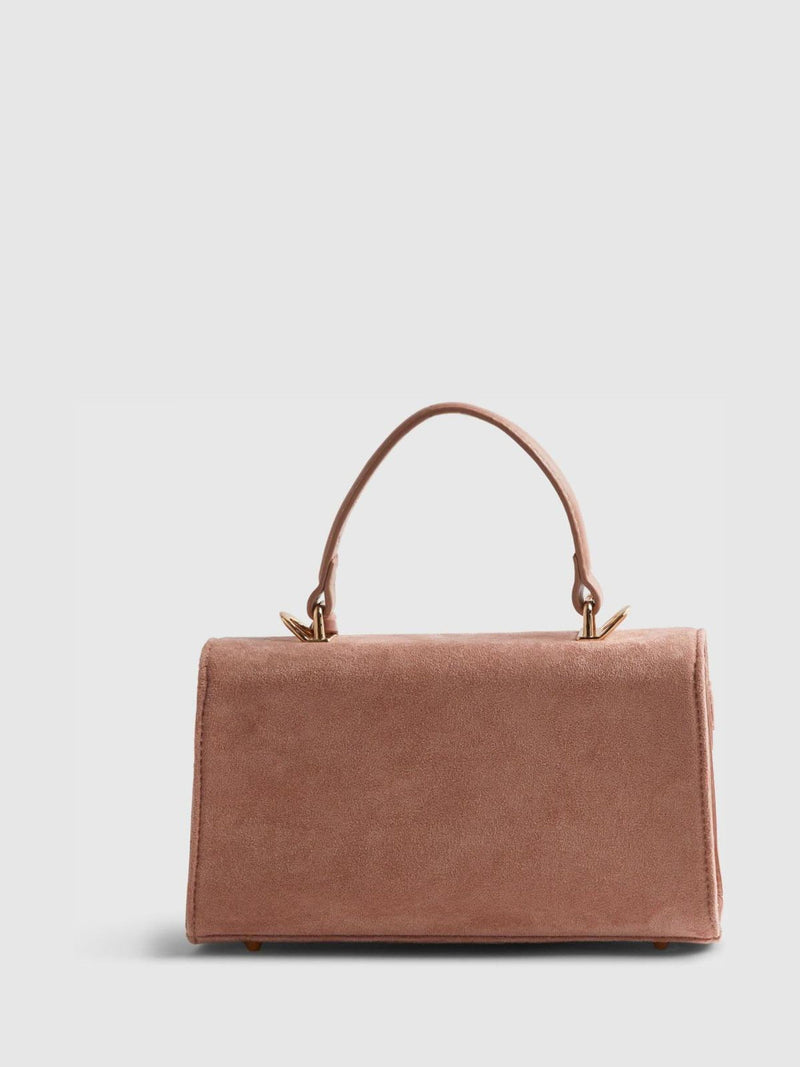 River Island pink faux suede lock front tote bag, UK version