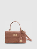 River Island pink faux suede lock front tote bag, UK version
