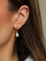 Next Carrie Elizabeth Gold Ayla Opal Drop Hoop Earrings- Buy online at McGrocer