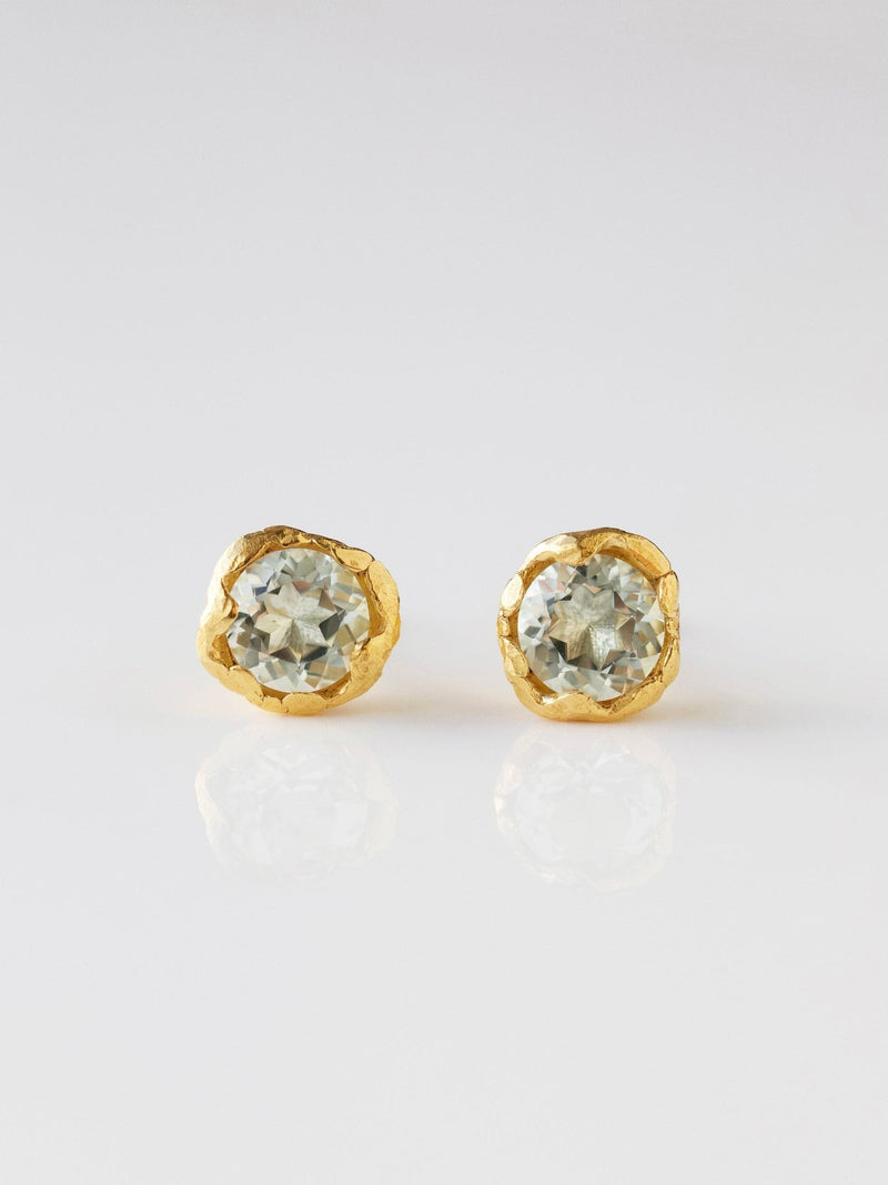 Carrie Elizabeth green amethyst stud earrings (British brand)