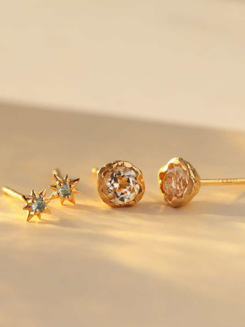 Carrie Elizabeth green amethyst stud earrings (British brand)