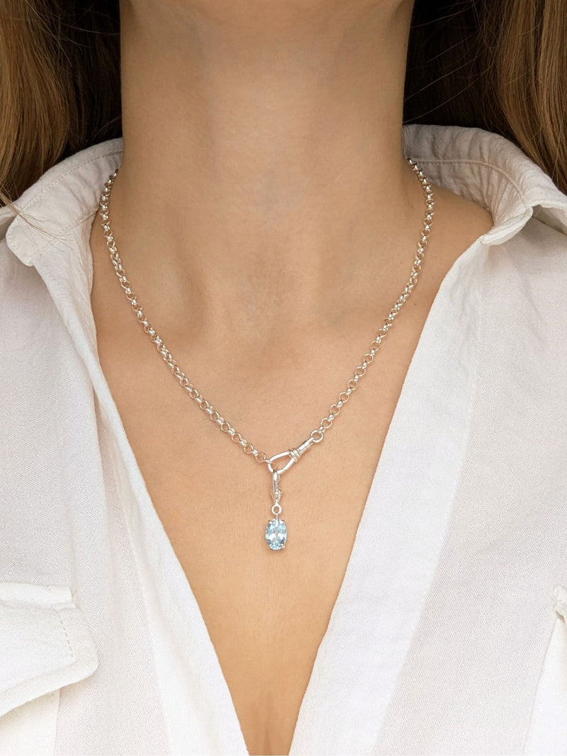 Carrie Elizabeth silver Albert vintage chain necklace British product