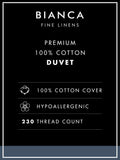 Bianca 4.5 tog cotton stripe duvet (British brand)