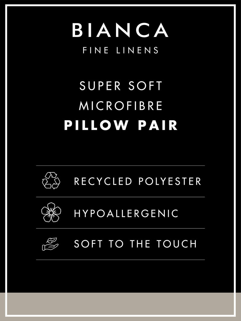 Bianca soft microfibre pillow pair 47x54cm - British product
