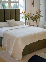 Next Gallery Home Taupe Truffle Stitched Gauze Bedspread 2600x2400mm- Buy online at McGrocer