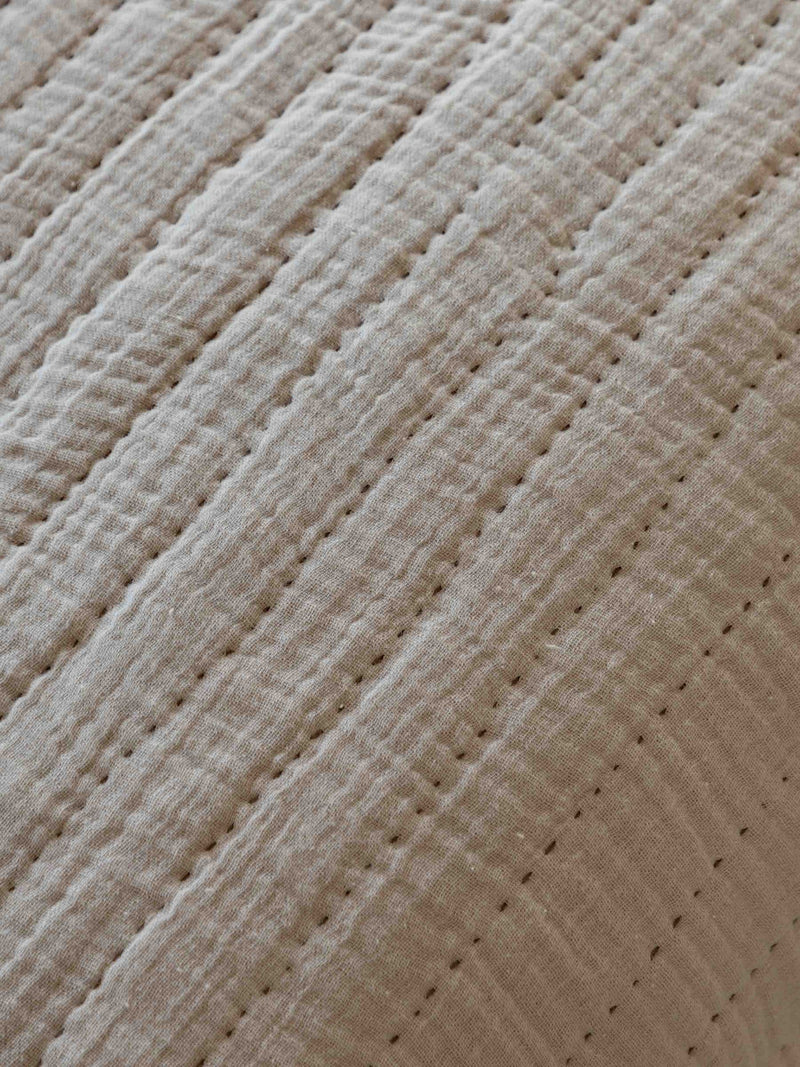 Gallery Home bedspread taupe truffle stitched gauze 260x240cm, UK version