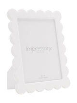 Next Widdop White Acrylic and Epoxy Photo Frame Scalloped Edge 5x7- Buy online at McGrocer