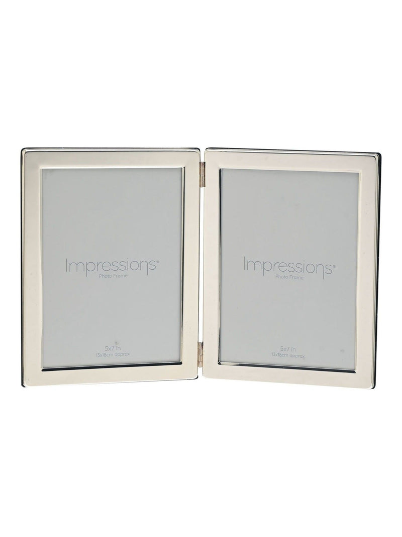 Widdop Silver silverplated double photo frame 5x7 inch - British product