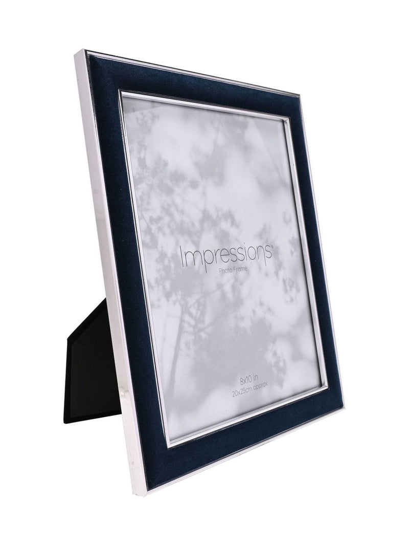 Widdop blue photo frame with navy velvet mount 8x10 - British product