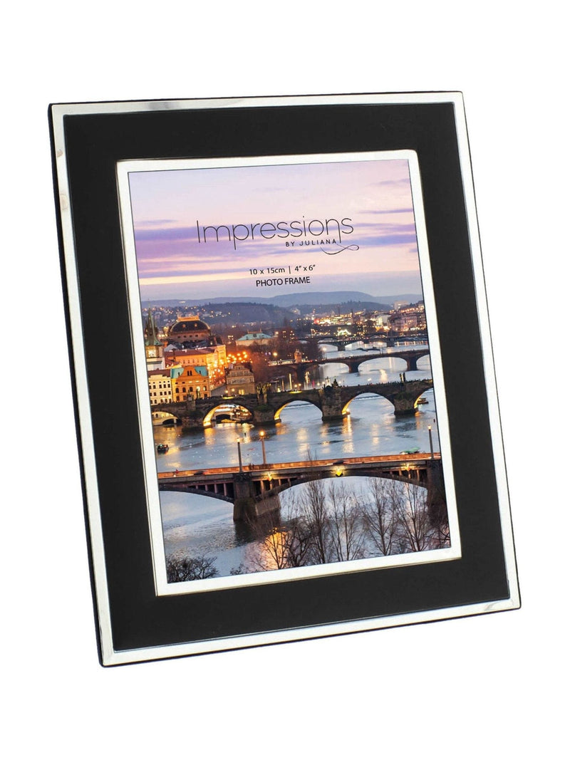 Widdop silver plated photo frame black mount 6x8, UK version