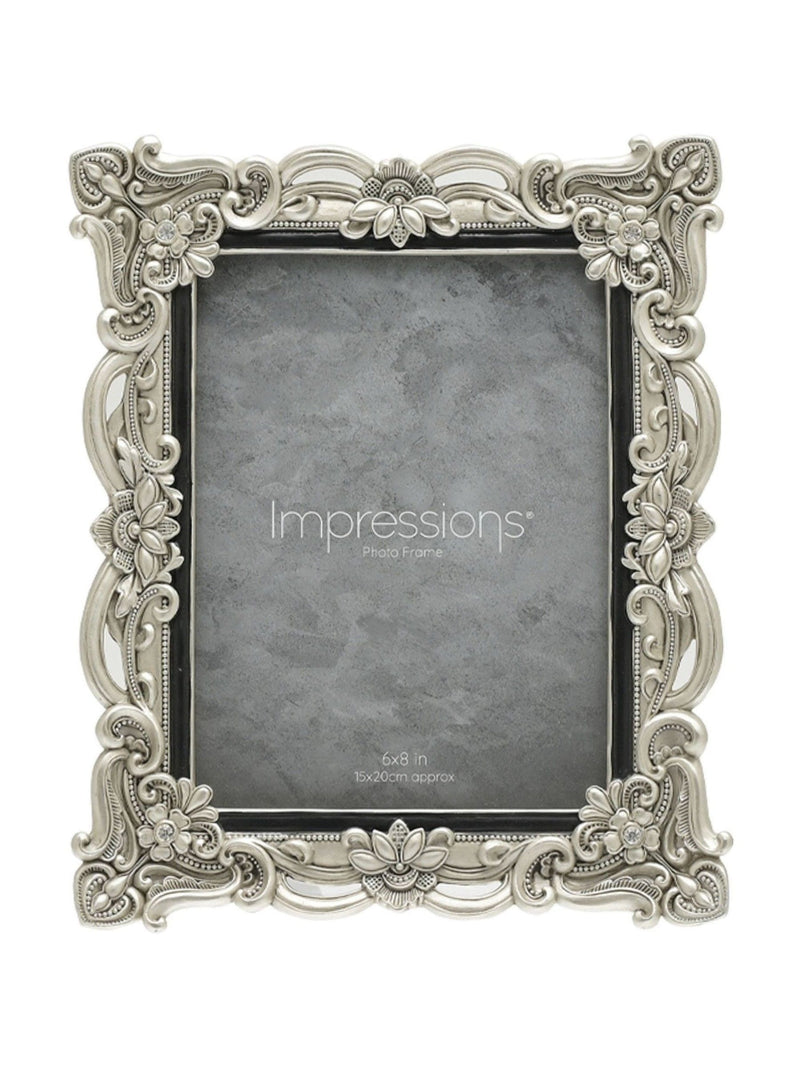 Impressions by Juliana Widdop Silver Antique Floral Resin Photo Frame (British brand)