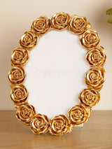 Next Widdop Gold Rose Design Oval Resin Photo Frame 5x7- Buy online at McGrocer