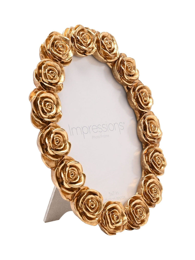 Widdop gold rose oval photo frame 5x7 (British brand)