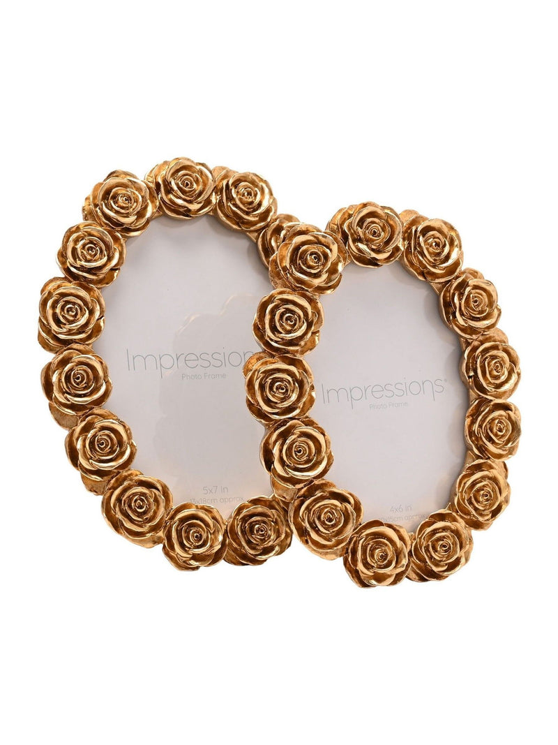 Widdop gold rose oval photo frame 5x7 (British brand)