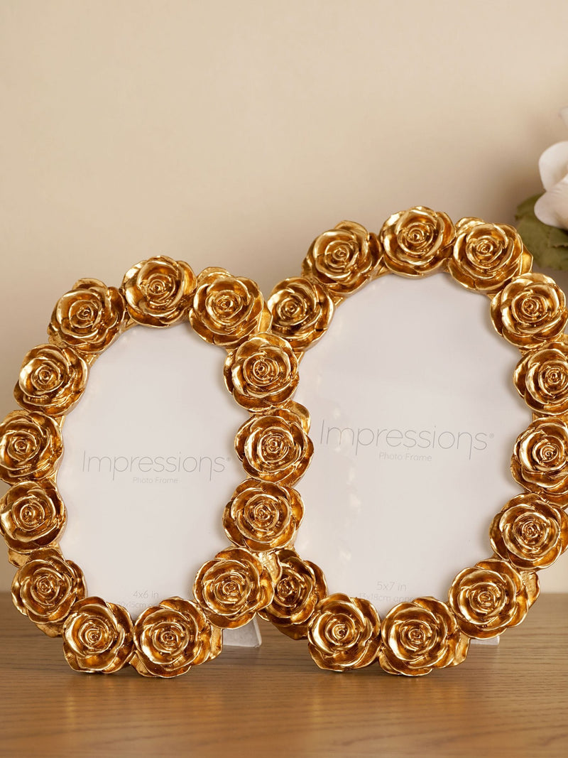 Widdop gold rose oval photo frame 5x7 (British brand)