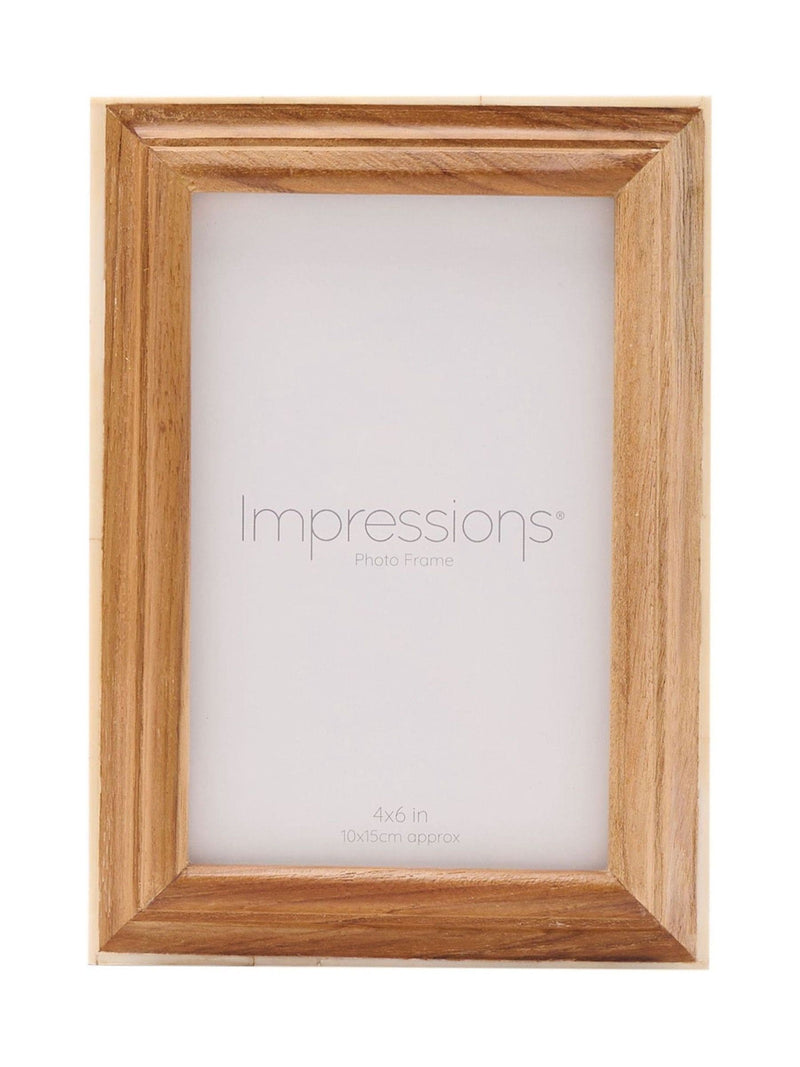 Widdop brown wooden photo frame with white trim 4x6 (British brand)