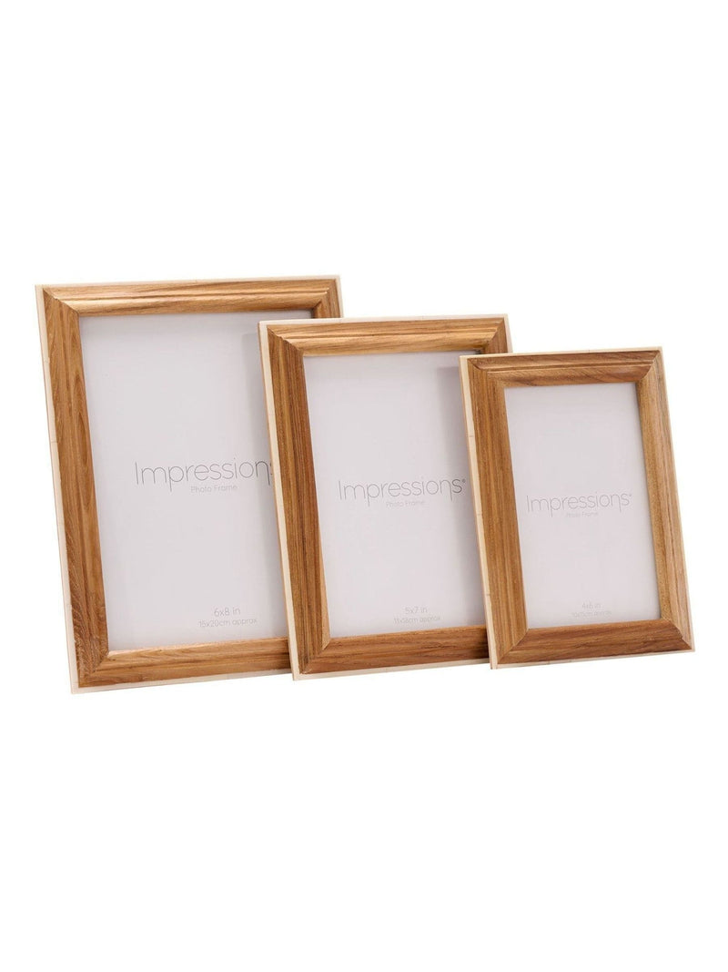 Widdop brown wooden photo frame with white trim 4x6 (British brand)