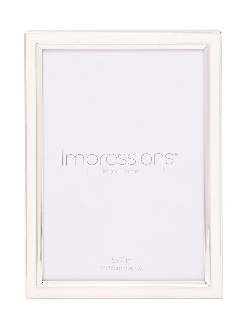 Widdop white silver plated photo frame for 5x7 photos, imported from the UK