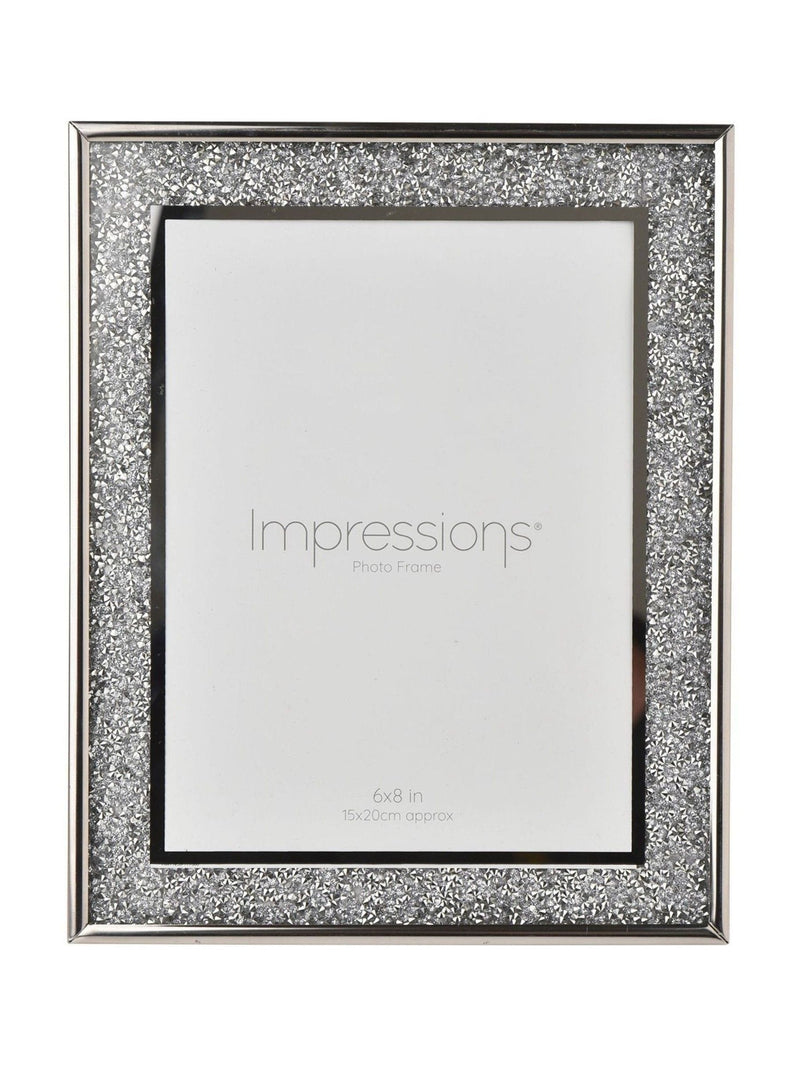 Widdop silver glitter 6x8 picture frame, UK version