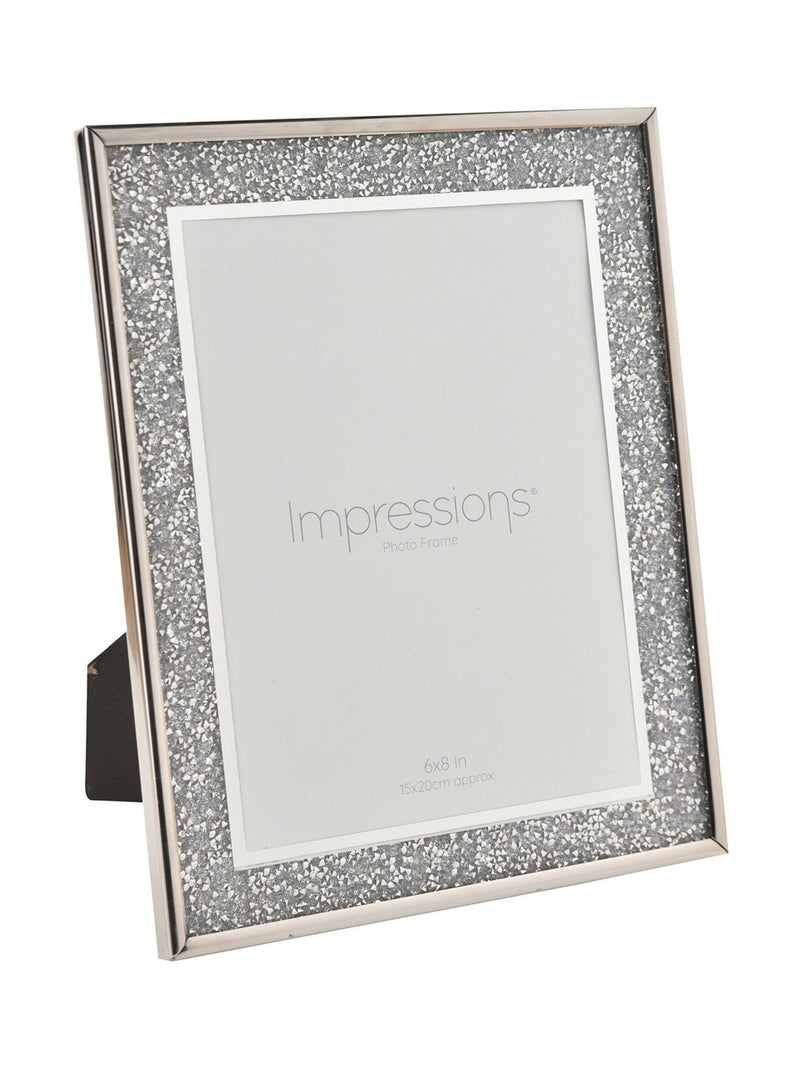 Widdop silver glitter 6x8 picture frame, UK version