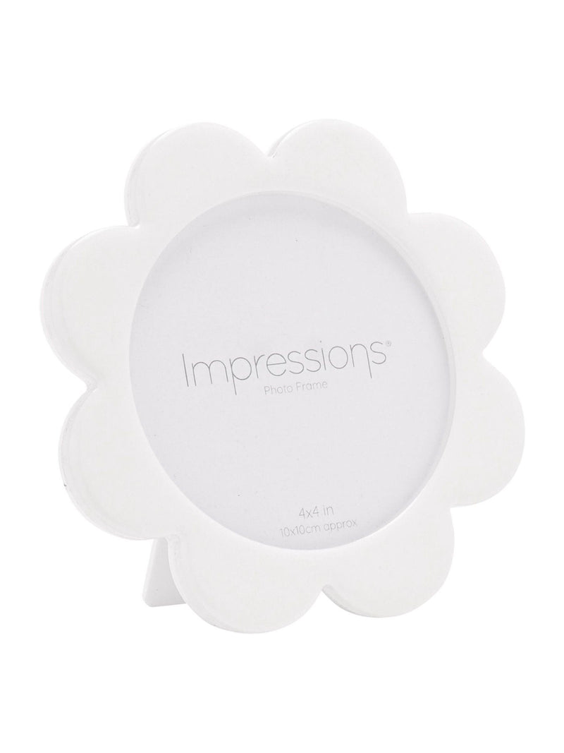 Widdop white flower shaped acrylic photo frame - British product