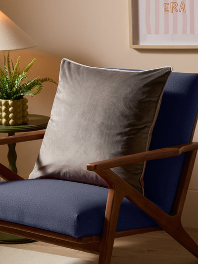 Next Furn Meridian Velvet Feather Filled Cushion Charcoal/Dove 55 x 55cm- Buy online at McGrocer