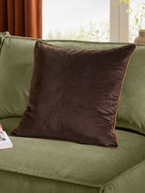 Next Furn Chocolate/Caramel Meridian Velvet Feather Filled 55 x 55cm Cushion- Buy online at McGrocer