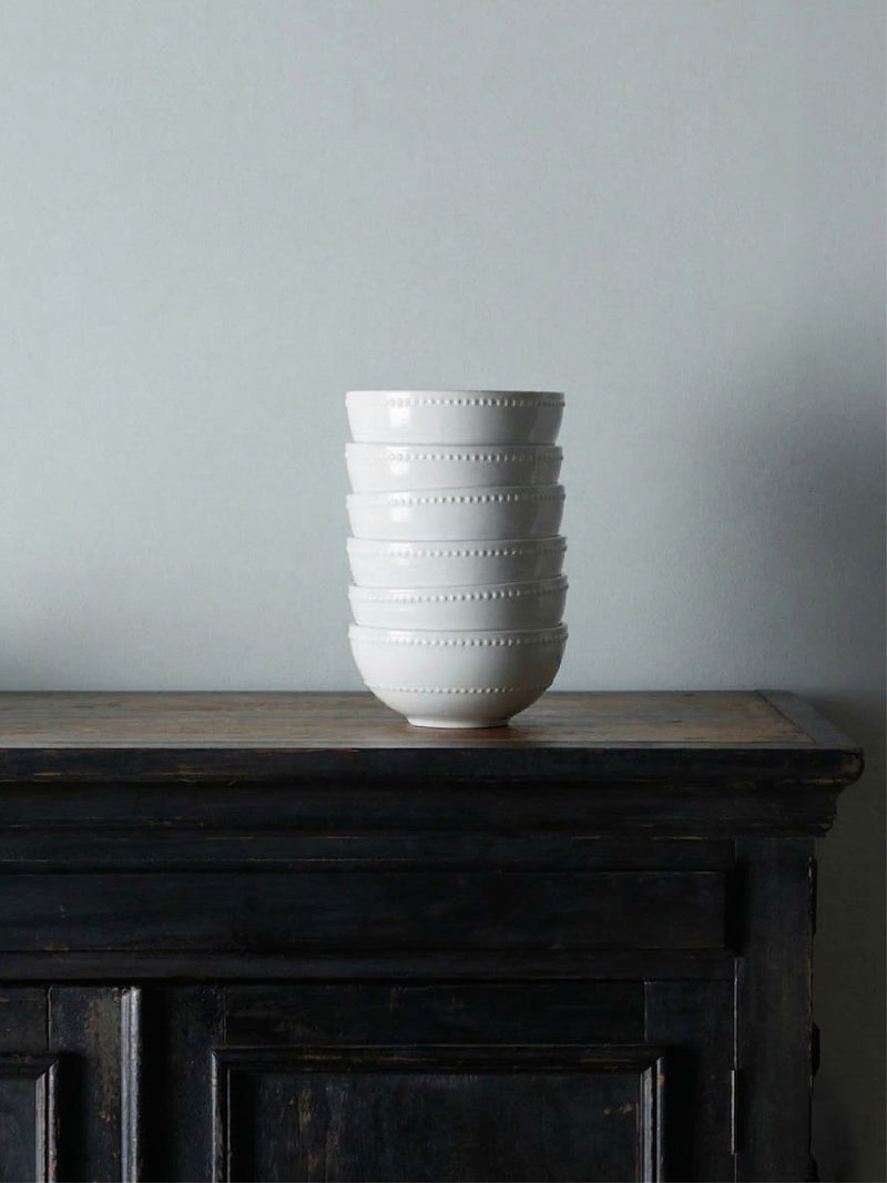 White bobble porcelain bowls set of 4 - British product