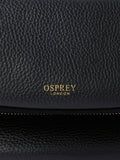 Osprey London black Crumple leather sling bag, imported from the UK