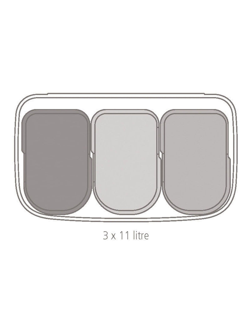 Brabantia soft grey Bo Touch Bin 3x11L - British product