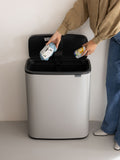 Brabantia Soft Grey Touch Bin XXL 2x30L - British product
