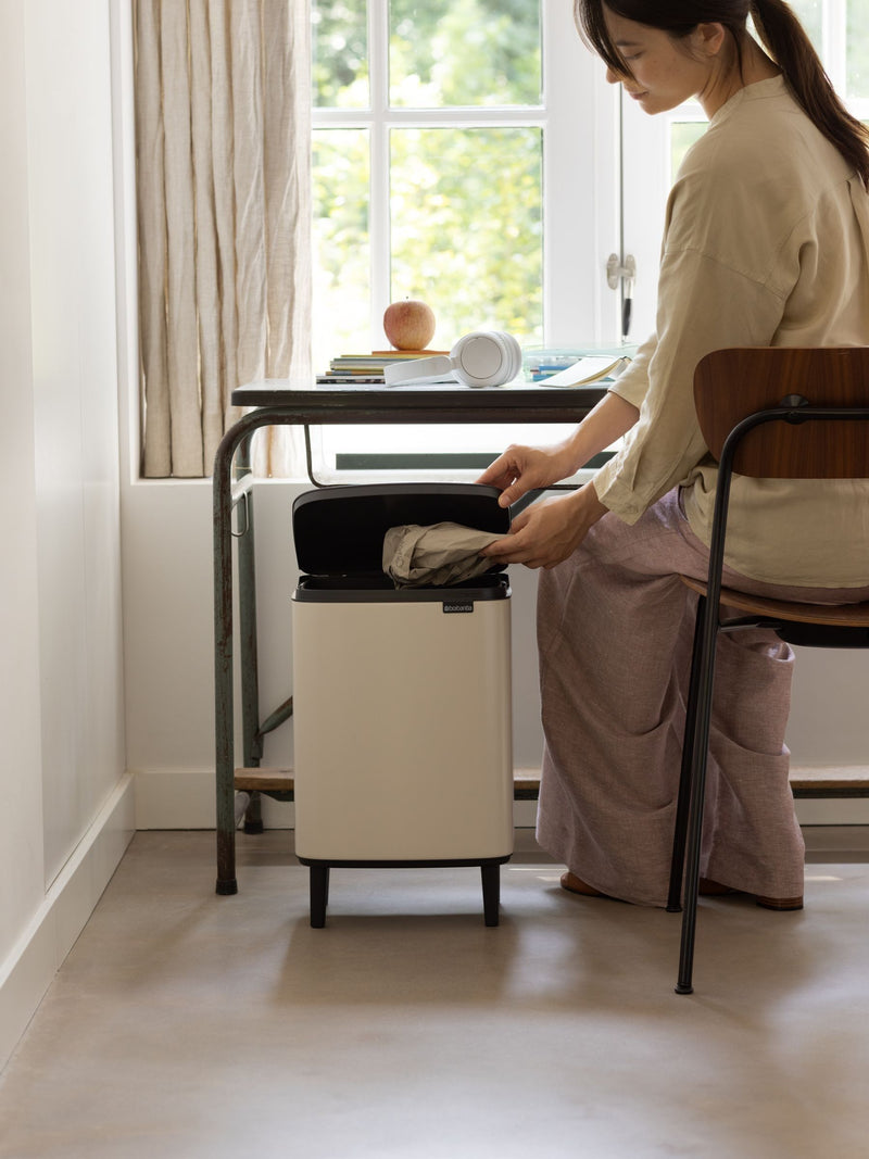 Brabantia Bo waste bin 12 litre soft beige, imported from the UK