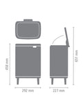 Brabantia Bo waste bin 12 litre soft beige, imported from the UK