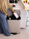Brabantia Bo Pedal Bin Soft Grey 30 litre waste separation bin, UK version