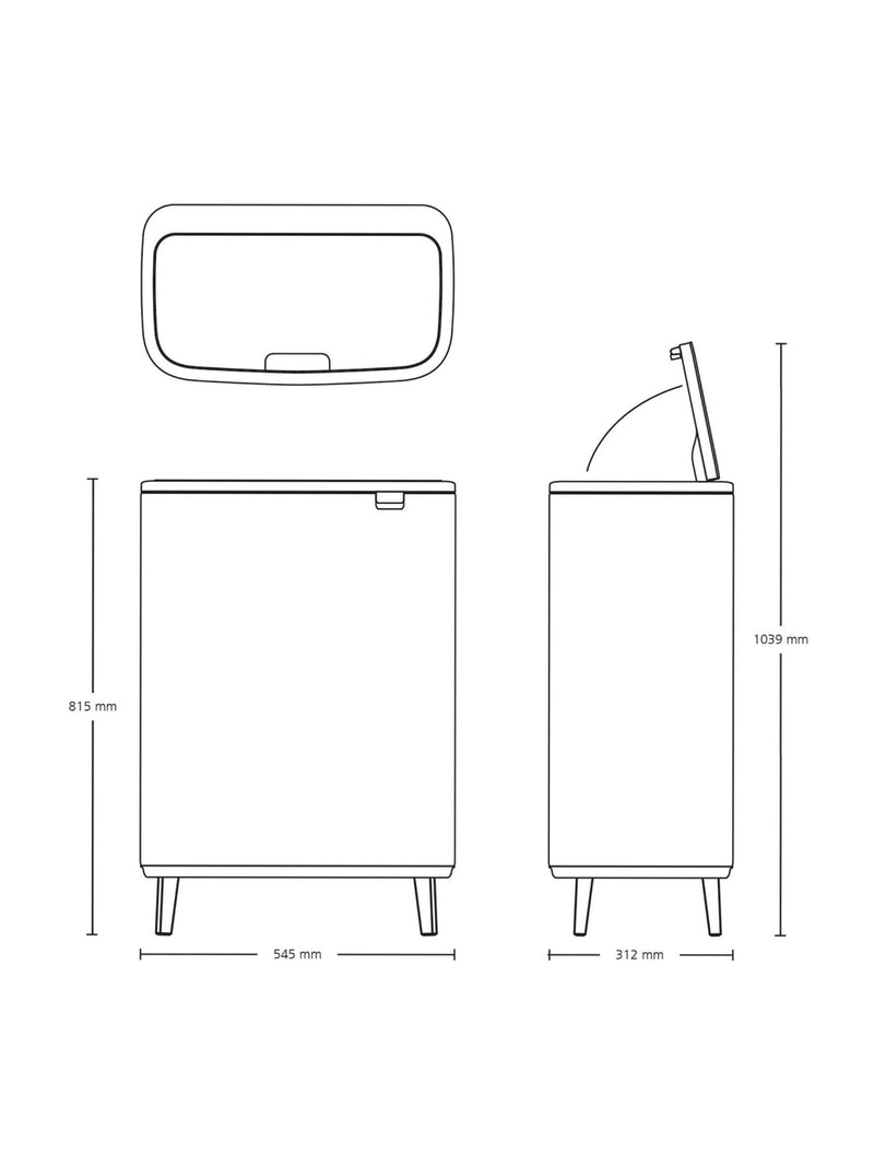 Brabantia Bo Touch Bin soft beige 60 litre (British brand)