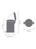 Brabantia NewIcon pedal bin soft grey 12 litre, imported from the UK