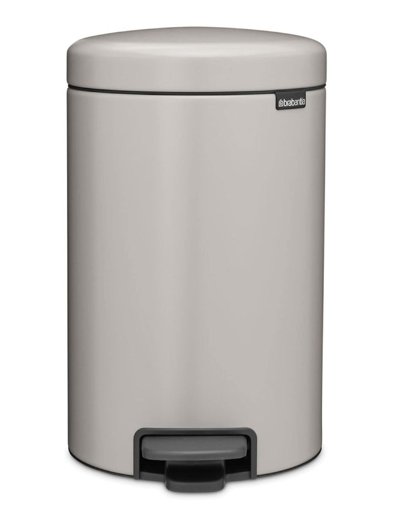 Brabantia NewIcon pedal bin soft grey 12 litre, imported from the UK