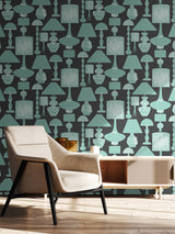Next Ohpopsi Boogie Lights Ash Duck Egg Wallpaper 10m- Buy online at McGrocer