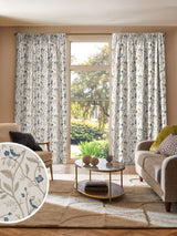 Next Blue Luxe Blue Bird Embroidered Curtains in Blue Design 480x660mm- Buy online at McGrocer