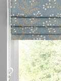 Blue Luxe blue floral embroidered roman blind (British brand)