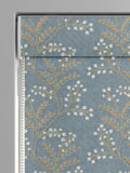 Blue Luxe blue floral embroidered roman blind (British brand)