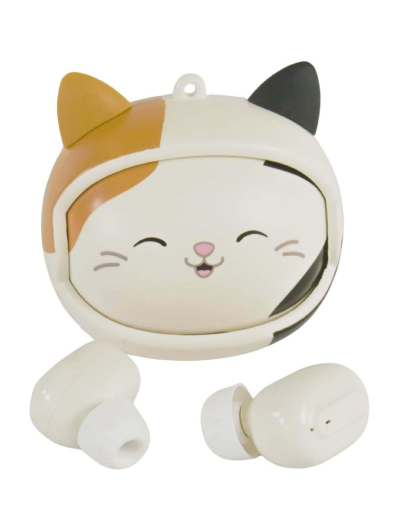 Squishmallows white SQM Spin wireless earphones, imported from the UK