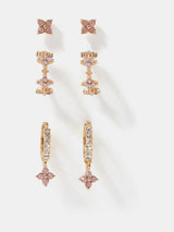 Next Accessorize Pink Flower Stud & Hoop Earrings 3 Pack- Buy online at McGrocer